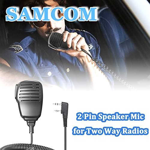 2 Pin K Type Shoulder Speaker Microphone 6 Pack for Radio Communication