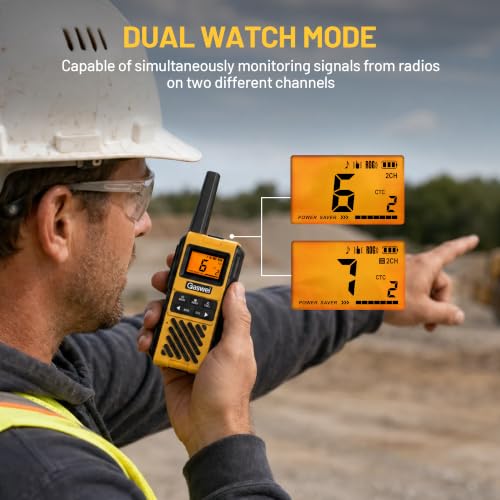 Gaswei G1Pro+ 2 Pack Yellow Waterproof Walkie Talkies Long Range IP67 - License-Free