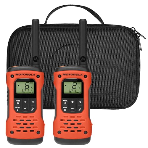 Motorola Solutions T605_H2O Waterproof Walkie Talkie Two-Way Radio 2 Pack, 22 Channels, 35 Mile Range, Orange/Black