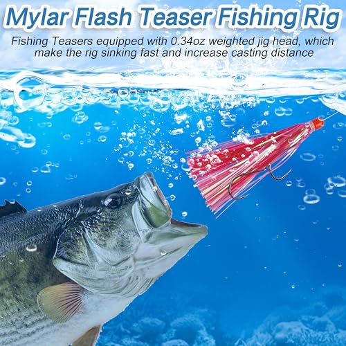 Purple 8pcs Fishing Mylar Skirt Trolling Lures 5.2in 3/8 oz Offshore