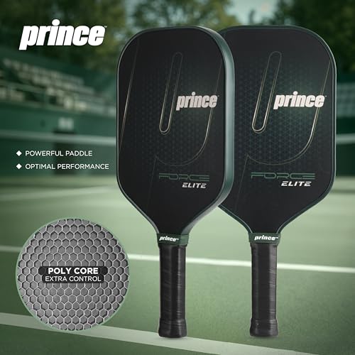 Prince Phantom Elite Elongated Pickleball Paddle - Green, Lightweight & Durable