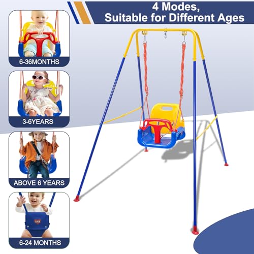 Luxdsgn 2-in-1 Toddler & Baby Swing Set - Blue, Indoor & Outdoor Bouncer for Kids 3-10