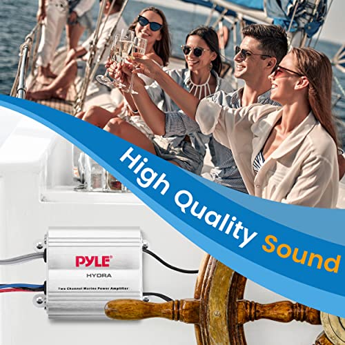 Marine Amplifier 400W 4 Channel Audio Amplifier - Silver