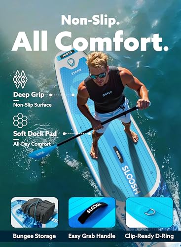 SLOOSH Blue Inflatable Stand Up Paddle Board 10'6" with Premium Accessories