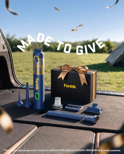 Cordless Car Vacuum & Air Duster - 4-in-1 Mini Vacuum with 19000Pa Suction - Blue