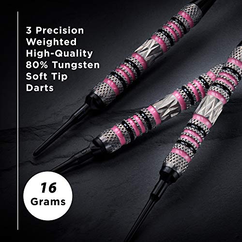 Viper Wings 80% Tungsten Soft Tip Darts - Pink, 16 Grams