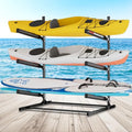 3-Tier Kayak Storage Rack Garage Stand Supports 300 lbs Black Steel
