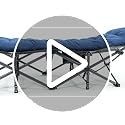 OLIXIS Foldable Camping Cot with Pad - Heavy-Duty Portable Bed, Modern Blue