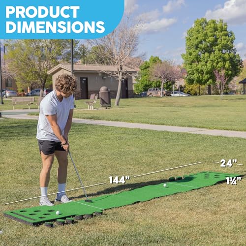 MD Sports 12 Ft. Big Sky Golf Putting Green Game - Practice & Party Fun