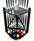 GACCO BILLIARDS Corner Pool Cue Rack Black – Holds 10 Cues & Accessories