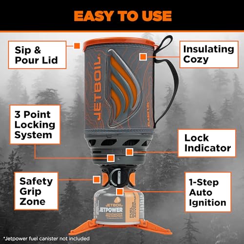 Jetboil Flash 1.0L Camping Stove System with WindGuard and Auto Ignition