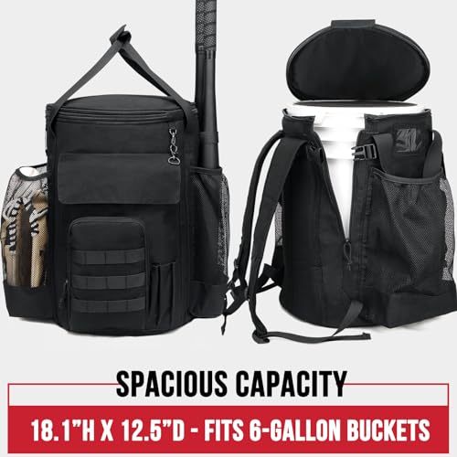 Baseball Bucket Bag for 6-Gallon Buckets - Bag with Black Variation