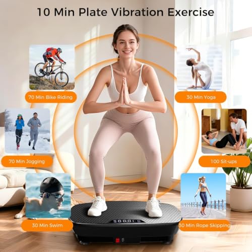 ApexionGear Vibration Plate Exercise Machine for Fat Loss & Toning, Bluetooth, 400 lbs Support