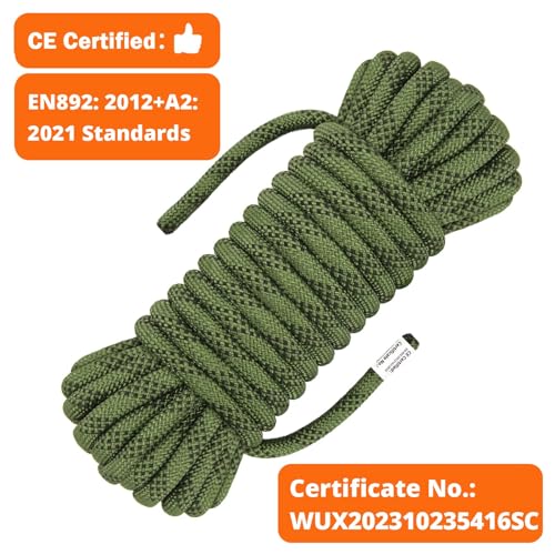 Green 230ft Static Climbing Rope 10.5mm for Outdoor Rock & Rescue