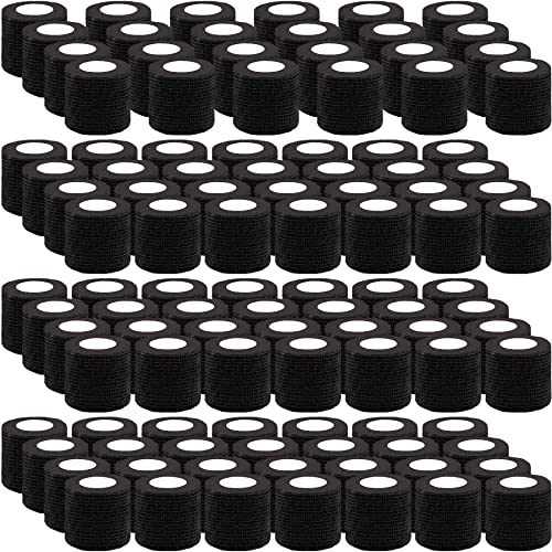BQTQ 108 Rolls Self Adhesive Bandages 2 Inch Black Medical Tape for First Aid