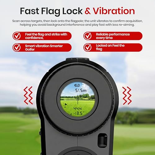Golf Rangefinder with Slope, 1000 Yard Laser, Magnetic Mount, 6X Magnification
