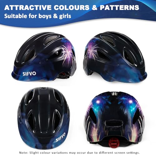 Kids Bike Helmet with LED Light, Adjustable Toddler & Youth Safety Helmet