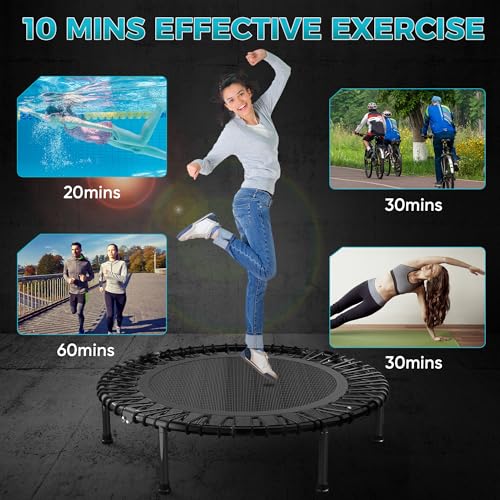 Wonlink Black 40-Inch Rebounder Trampoline for Adults, Indoor/Outdoor Exercise