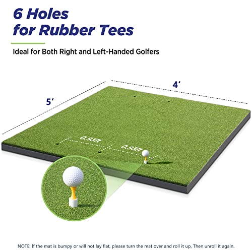 Golfguru 5' x 4' Pro-31mm Thick Golf Practice Mat with 10 Balls & 4 Tees