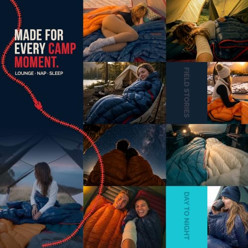 ZOOOBELIVES Navy Ultralight Down Sleeping Bag 50°F Comfort 3-Season for Adults