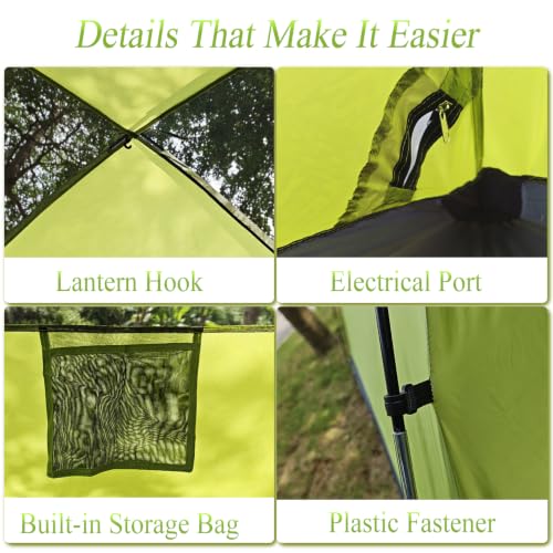 Green 6-Person Double Layer Camping Tent Waterproof Portable Outdoor Shelter
