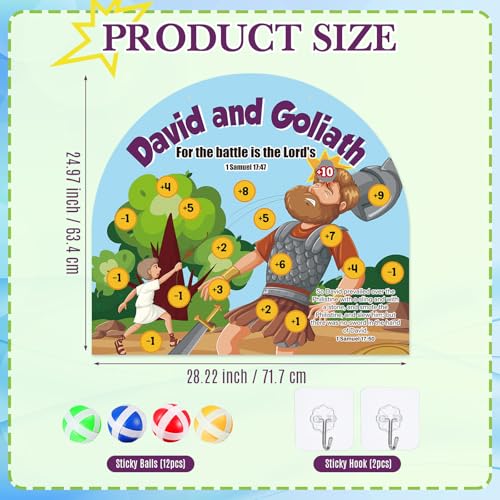 Religious Dart Board Game for Kids with Bible Theme and Sticky Balls