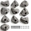 10 pcs Natural Gray Rock Climbing Holds Set for Indoor & Outdoor Walls - Made in USA