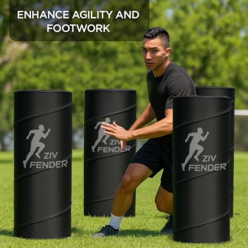 ZivPlay 4-Pack Pop Up Soccer & Basketball Defender Dummy for Defense Training & Drills