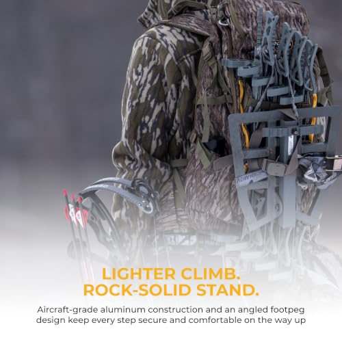 Grey Hawk Helium 20-Inch Lightweight Aluminum Tree Stand Climbing Sticks - Non-Slip & Portable
