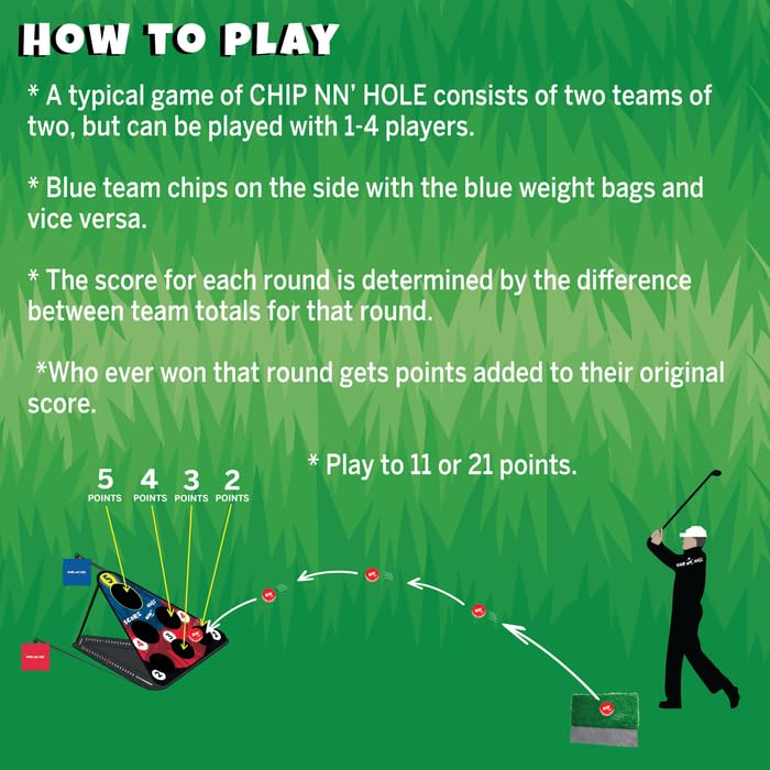 Chip N' Hole Starter Set - 1 Target Cornhole Golf Game for All Ages