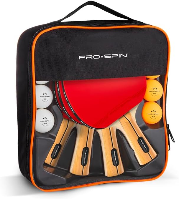 PRO-SPIN Ping Pong Paddles - High-Performance Table Tennis Racket Set with 3-Star Balls & Storage Case | Ideal for Indoor & Outdoor Play