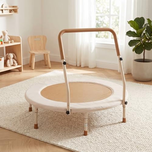 Kids Indoor Trampoline 36 Inch with Handle & Padded Jump Mat for Toddlers