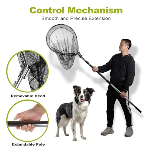 Dog Catch Net with Extendable Pole & LED Light for Wildlife Control