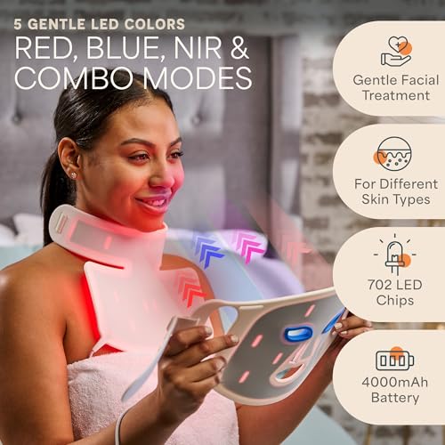 White LifePro Revitaglow Red Light Therapy Mask - Triple Chip LED Face Mask