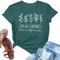 Kindness Shirts for Women Summer Green Medium - Positive Message Graphic Tee