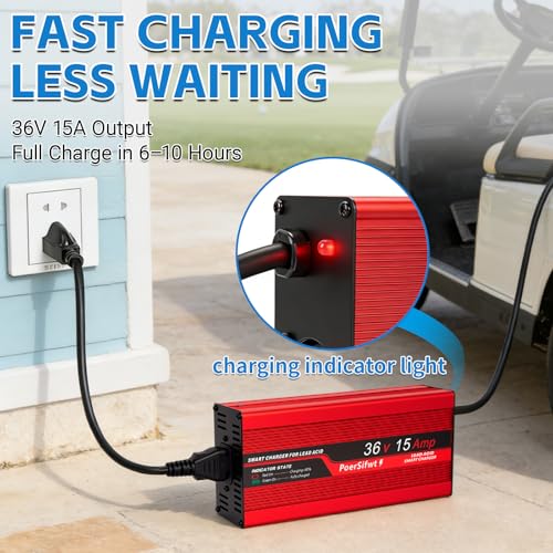 36V 15A Fast Golf Cart Battery Charger for EZGO TXT - Smart Protection