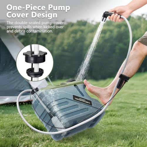 Portable Camping Shower with 5-Gallon Water Jug and Dual Batteries