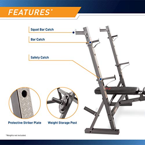 Marcy Standard Olympic Workout Bench with Preacher Curl Pad & Storage - Home Gym Equipment