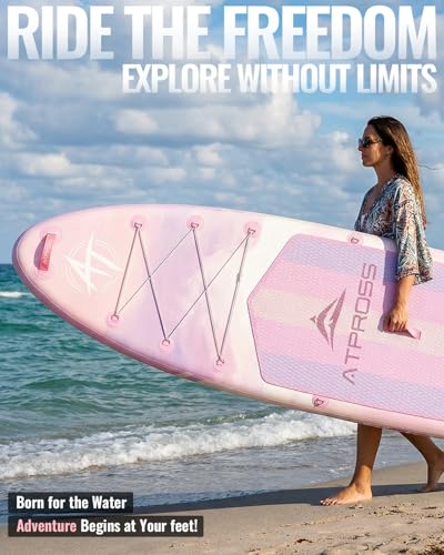 Inflatable Paddle Board 11'6" Extra Wide 450lbs Capacity - Gradient Rose Pink