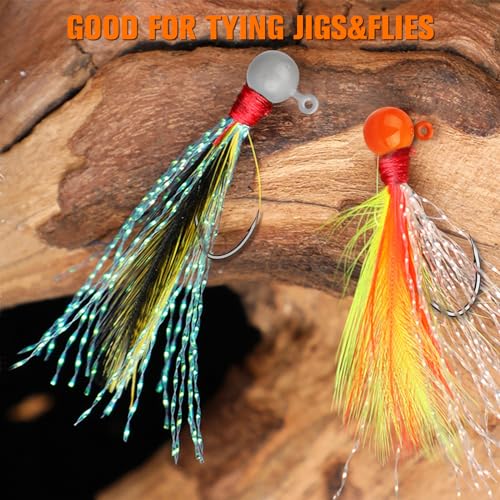 Curved V Hook Fly Tying Jig Heads Kit - 100pcs, 1/16oz