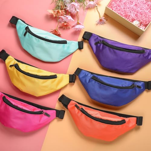 Neon Fanny Packs Bulk - Colorful Waist Bags for Festivals & Travel - Classic Color 60 Pack