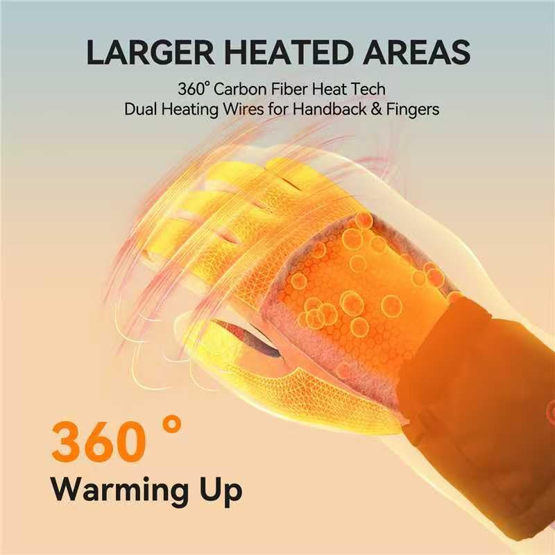 SAVIOR HEAT Rechargeable Heated Gloves for Men & Women, Large Black