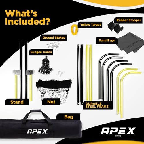 Apex Sports Volleyball Rebounder - Adjustable 7x4 ft Practice Net - Volleyball Rebounder