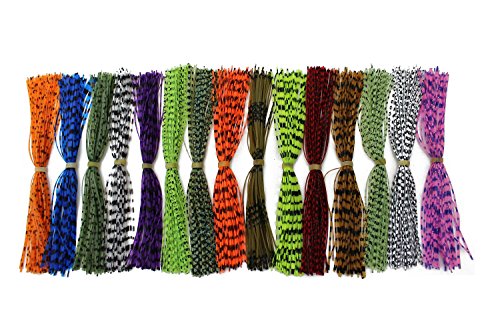 15 Pack Silicone Fishing Skirts for Spinner Baits and Squid Lures