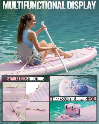 Inflatable Paddle Board 11'6" Extra Wide 450lbs Capacity - Gradient Rose Pink