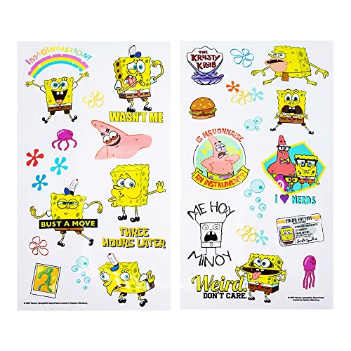 32oz BPA-Free Plastic Water Bottle with SpongeBob Sticker Set and Twist Spout