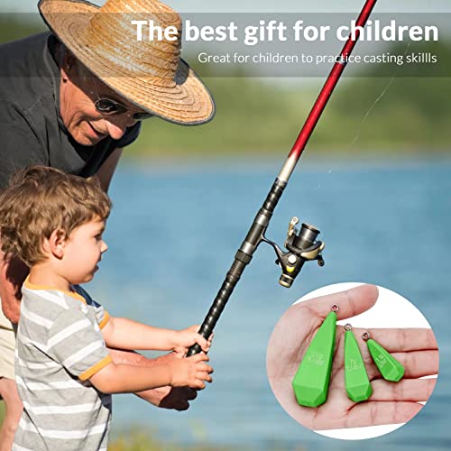 Orange 7PCS Fishing Practice Plugs Set for Casting Training - Kids & Beginners