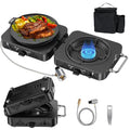 2 Burner Propane Camping Stove with Foldable Design, 20,000 BTU, Piezo Ignition & Carry Bag - Perfect for Outdoor Cooking, RV & Emergency Use - Variation 1