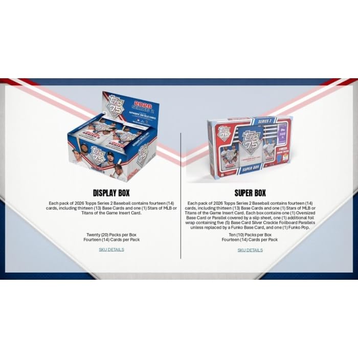 2026 Topps Series 2 Baseball Trading Card Box with Exclusive Oversized Card