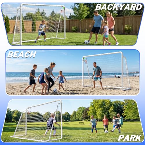 Gadewey 8x6 FT Backyard Soccer Goal - Rust-Proof Reinforced Metal Frame